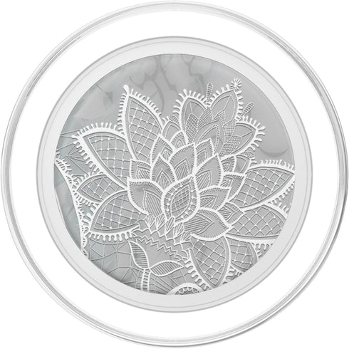 PopSockets MagSafe PopGrip for iPhone, White Grey Lotus Mandala Floral Geometric Sacred Yoga Gift