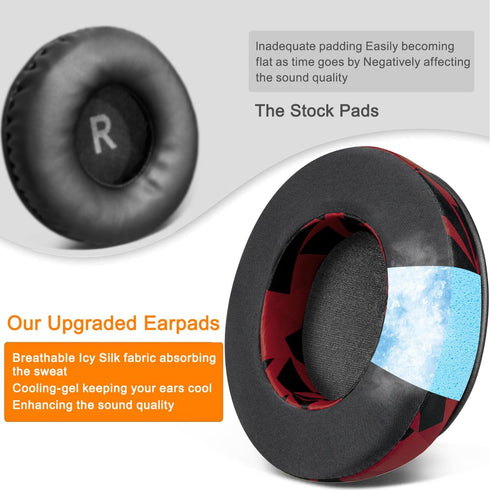 SOULWIT Cooling Gel Earpads Replacement for OneOdio Pro-10/Pro-30/Pro-50/Studio HiFi Headphones, Red Storm