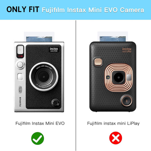 Fintie Clear Protective Case for Fujifilm Instax Mini EVO Camera, Hard PVC Cover with Removable Shoulder Strap