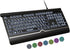 TECKNET 7-Color Large Print Backlit Keyboard, Wired USB-A Computer Keyboard with Wrist Rest, Backlit, Oversized Letter