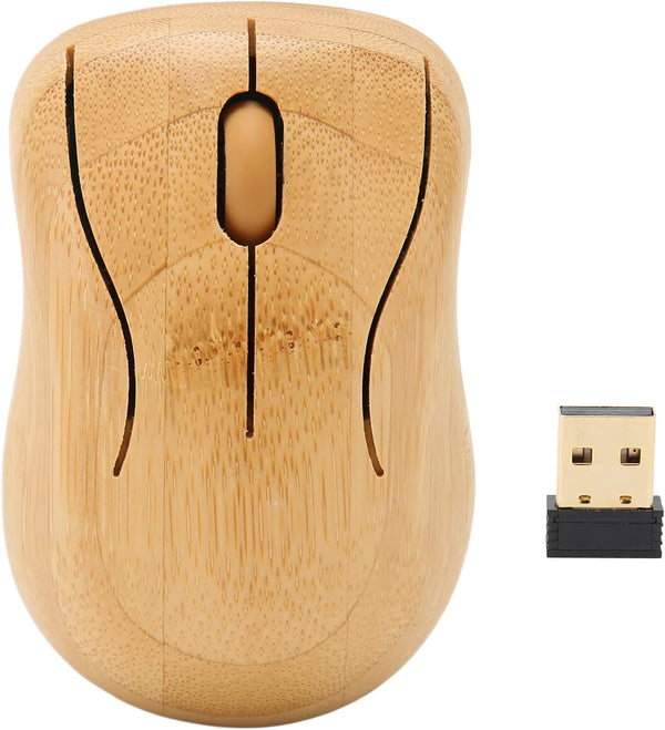 Bamboo Keyboard and Mouse, 2.4GHz Computer Devices with USB Receiver, Optional 1200DPI Mouse