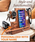 Greta Oto Wood Phone Docking Station for Men | Nightstand Bedside Desk Organizer | Best Personalized Idea for Father's