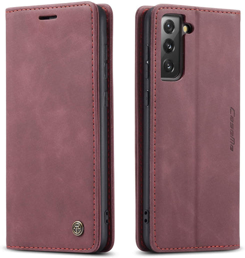 Kowauri Flip Case for Galaxy S21, Leather Wallet Case with Card Slot & Magnetic Closure for Samsung Galaxy S21 5G (Wine