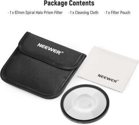 NEEWER 67mm Spiral Halo Camera Lens Filter, Special Effects Filter with Tunnel Vision Warped Circular Halo