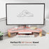 16.5In AFOOYO Monitor Stand Riser,Cloud-Shaped Sturdy Wood Computer Monitor Riser Wirh Drawer, Multi-Purpose Desktop