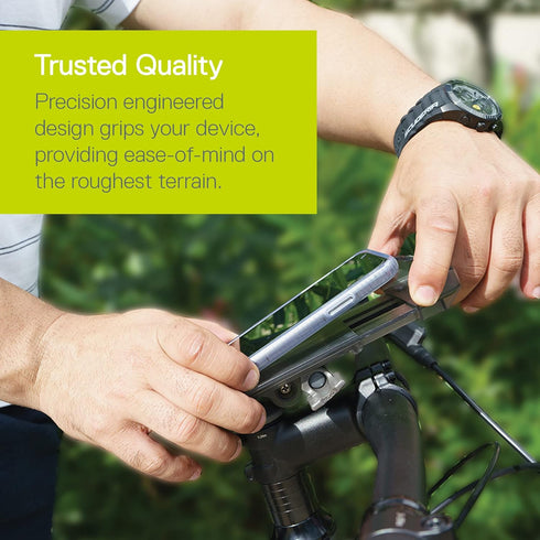 Delta Cycle Bicycle Phone Mount - Lockable Handlebar Holder Fits Any Phone Up to 3.5" x 7.8"