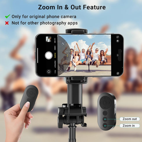 Voinap Wireless Camera Remote Control with Zoom for iPhone & Android, Bluetooth Camera Remote Shutter with Front/Rear