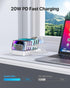SooPii 8-Port USB-C Charging Station with 1 PD 20W Fast Charging Port, 8 Mixed Cables, and Upgraded Holder for lWatch