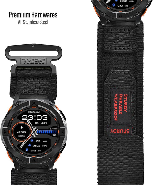 iTouch Sport 4 Smartwatch Bands Compatible, 20mm Rugged Nylon Sports Strap with Woven Loop Design