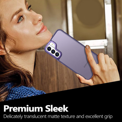 Rayboen for Samsung Galaxy S22 Plus Case, Translucent Frosted Hard Back Silicone Edge Skin Feel Anti-Fingerprint Anti-Scratch Protective Slim Cover for Samsung S22 Plus, Matte Purple