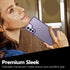 Rayboen Samsung Galaxy S22 Case, Matte Purple Translucent Frosted Hard Back, Slim Anti-Scratch Silicone Edge Cover.