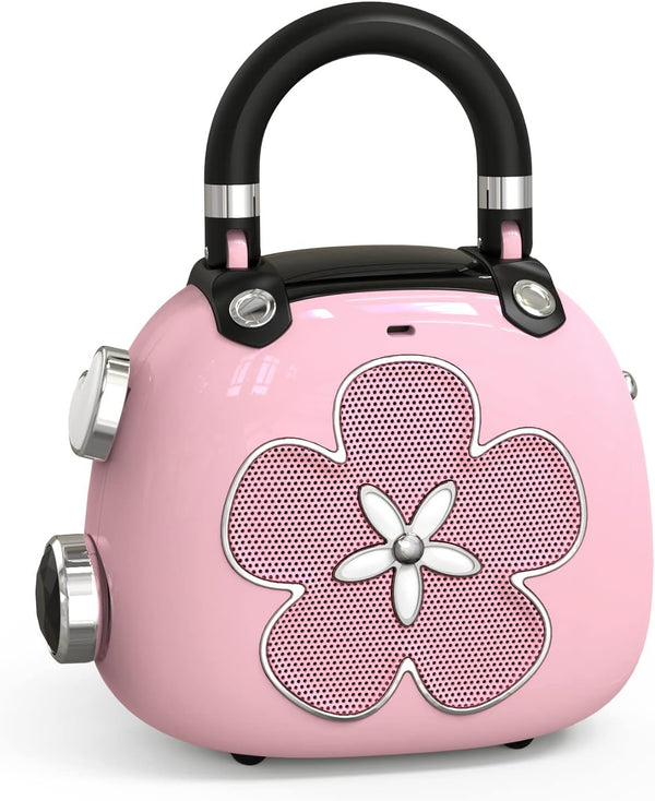 DOSS Candy Cute Mini Bluetooth Speaker, Retro Stylish Design, Portable Speaker for Room Decoration, Pink