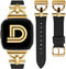 Wearlizer Leather Band for Fitbit Versa 2, Dressy Slim Leather Strap with D-Shape Metal Buckle for Versa/Versa