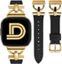 Wearlizer Leather Band for Fitbit Versa 2, Dressy Slim Leather Strap with D-Shape Metal Buckle for Versa/Versa