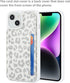 iCoverCase iPhone 13 Phone Case with Card Holder, RFID Blocking PU Leather Protective Case for iPhone 13, Gray Leopard