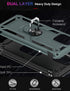 LUMARKE Galaxy A71 5G Case, 16ft Drop Tested Military Grade Cover with Magnetic Ring Kickstand, Pine Green