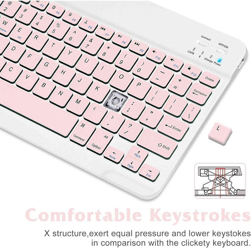 Rechargeable Bluetooth Keyboard and Mouse Combo, Ultra Slim for Amazon Fire HD 10 Plus (2021) and All Bluetooth Enabled