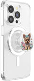 Cute Yorkie Puppy With Bow Watercolor Butterflies PopSockets MagSafe PopGrip for iPhone
