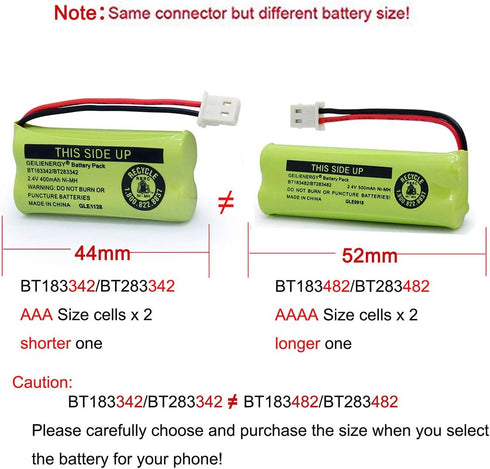 GEILIENERGY BT162342/BT262342 BT183342/BT283342 BT166342/BT266342 CS6114 CS6419 CS6719 EL52300 CL80111 (Pack 2) Battery