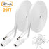 Uogw 2 Pack 20ft/6m DC Power Extension Cable, 2.1mm x 5.5mm Compatible with 12V DC Adapter Cord