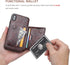 KIHUWEY Wallet Case for iPhone Xs Max - Leather Kickstand with Credit Card Holder, Shockproof Protective Cover (Brown)