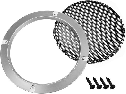uxcell 6.5" Silver Mounting Hole Diagonal Distance Speaker Grill Mesh Decorative Circle Woofer Guard Cover