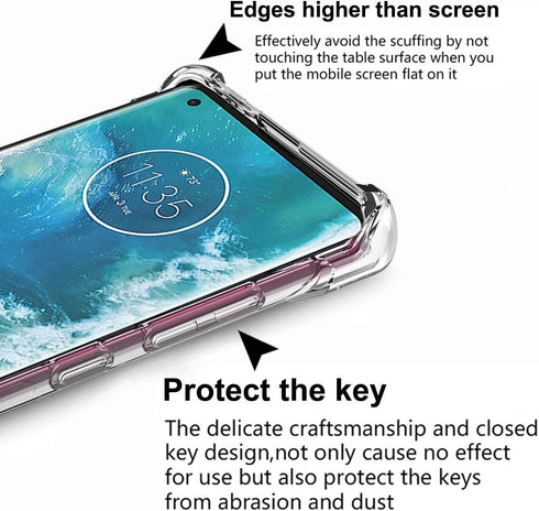 Osophter Clear Case for Moto Edge Plus, Transparent Reinforced Corners TPU Shock-Absorption Cell Phone Cover