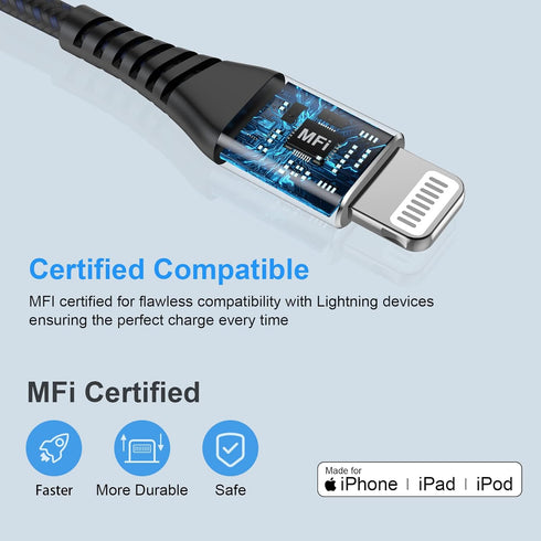 Short 12inch iPhone Charger Cable, Apple Certified Fast Charging Cord for iPhone 11/11Pro/11Max/X/XS/XR/XS Max