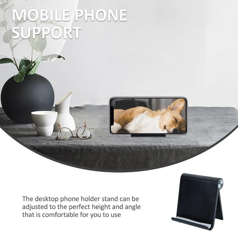 Healvian Foldable Mobile Phone Bracket and Desktop Phone Holder Compact Adjustable Tablet Stand for Smartphones Office