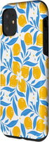 PrintablePretty 11 Pink Blue Cluster Lemon Floral Citrus Botanical Case for iPhone