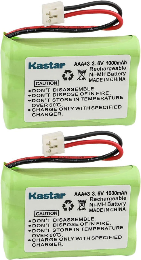 Kastar 2-Pack AAA 3.6V EH 1000mAh Ni-MH Battery for Motorola MD-4260/7101/7151/7161/7251/261/761/781/791 etc.
