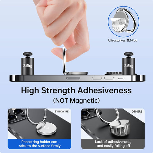 Syncwire Cell Phone Ring Holder Stand with Polished Metal Phone Grip, 360 Degree Rotation for iPhone, Samsung, LG, Sony