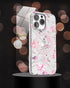 ENCASED Magnetic Case for iPhone 14 PRO with Screen Protector - Compatible with MagSafe Accessories (Pink Flowers)
