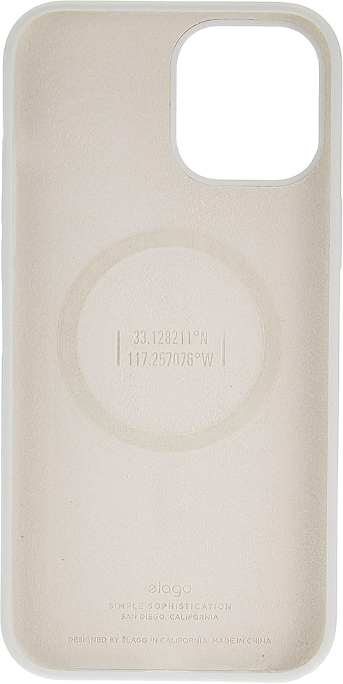 elago Magnetic Case for iPhone 12 Pro Max (6.7 inch) - White, Soft Grip Silicone, Built-in Magnets, Compatible with