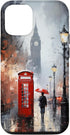 Iconic Red Phone Booth Clocktower Art Cover Case for iPhone 15 - Stylish Protection for Your Device!