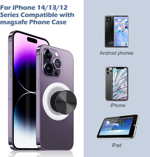 Frosted Magnetic Base for PopSocket Phone Grips Holder, Removable Stand for iPhone 15/14/13/12 Compatible