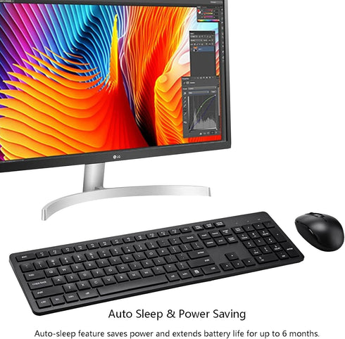 Wireless Keyboard and Mouse Combo, 2.4G Silent Cordless Keyboard Mouse Combo for Windows Chrome Laptop Computer