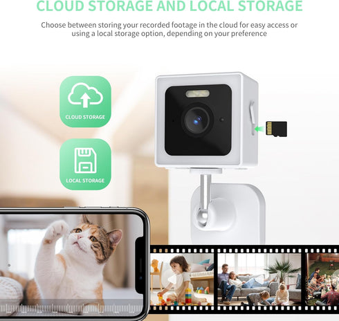 Indoor and Outdoor Weatherproof IP65 2K Wi-Fi Smart Home Security Camera with Color Night Vision, 2-Way Audio