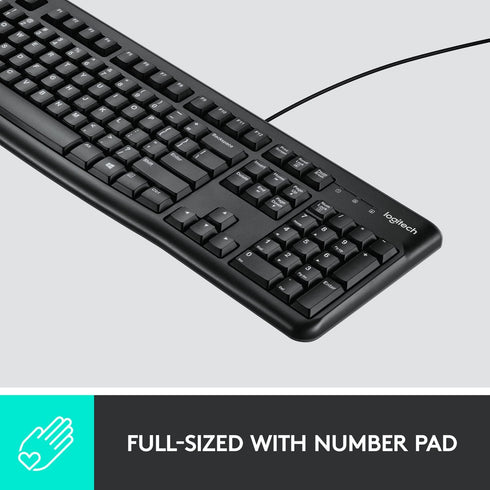 Logitech MK120 Wired Keyboard and Mouse Combo for Windows, Black