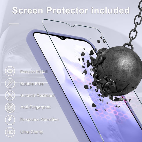 Samsung Galaxy A15 5G Case, Silicone Phone Case with 1 Screen Protector, Full Body Shockproof Slim Cover