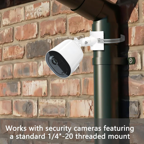 Universal Adjustable Stainless Mount Bracket for Outdoor Security Camera, 360 Degree Clamp Compatible with Reolink/Nest