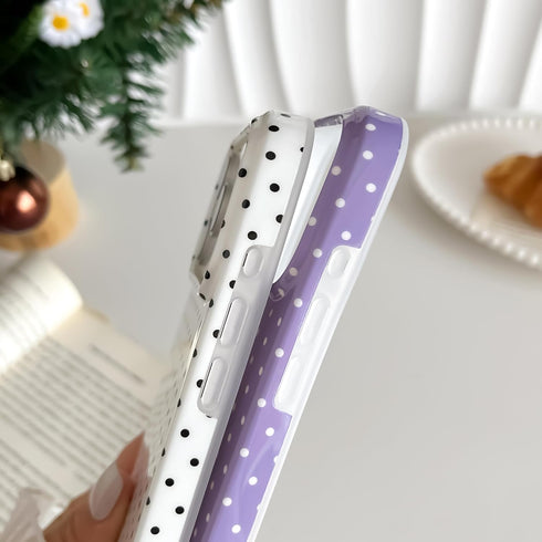 Yeddabox 17 for iPhone Pro Max Case Cute Polka Dot Phone Case Soft TPU Slim Shockproof Phone Cover for Women Girls