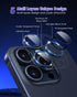 Glitter Camera Lens Protector for iPhone 15 Pro/Pro Max, Clear Acrylic Plus Aluminium Alloy Ring, 9H Tempered Glass