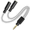 DUKABEL Knitted 3.5mm Audio Splitter, TRS 3-Pole Aux Splitter Cable for Headphones