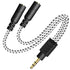 DUKABEL Knitted 3.5mm Audio Splitter, TRS 3-Pole Aux Splitter Cable for Headphones