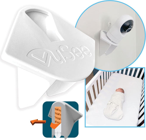 Anywhere Baby Monitor Mount, Compatible with Most Baby Brands, Simple Peel and Stick Installation, 1 Pack, White