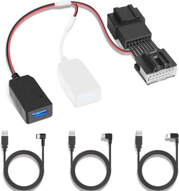 YQMAJIM Dashcam Power Adapter Compatible with Ford Bronco, F150 and More, Built-in Hide USB to GPS