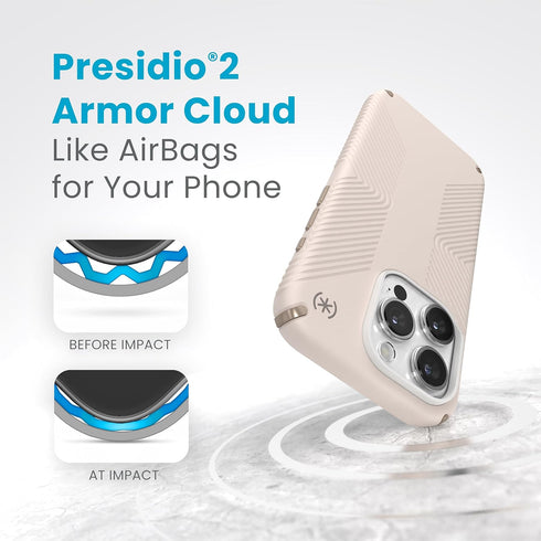 Speck 15 6.1 Inch Presidio2 iPhone Pro Case - Drop Protection, Grip - Scratch Resistant, Soft Touch, Phone Case - Grip