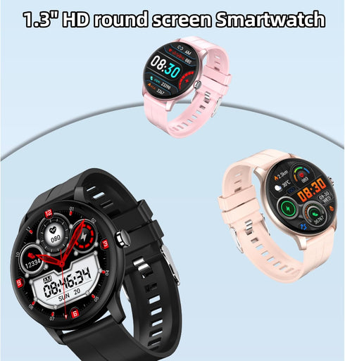 Smart Watch,1.3”Smartwatch for Women(Answer/Make Call), Fitness Tracker with 100+ Sport Modes, IP67 Waterproof, Heart Rate&Sleep Monitor, Activity Tracker for iOS Android (silicone strap, Rose Gold)
