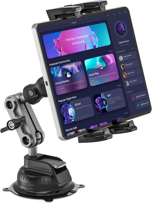 BAISHUN Tablet Mount for Truck, Car Tablet Holder Heavy Duty Super Suction Cup/Adhesive